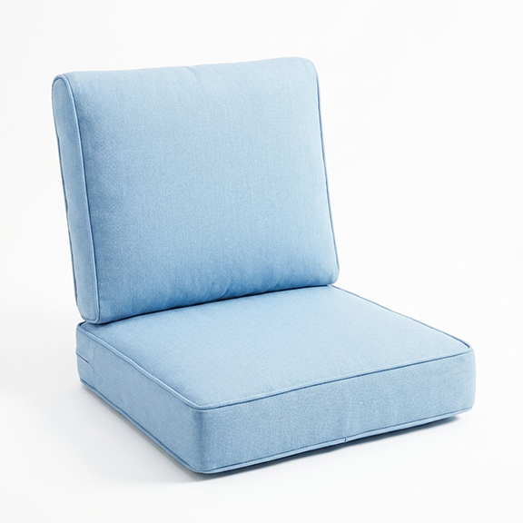 Rounded Bullnose Back Cushion with Boxed Seat Cushion - Custom Sizes